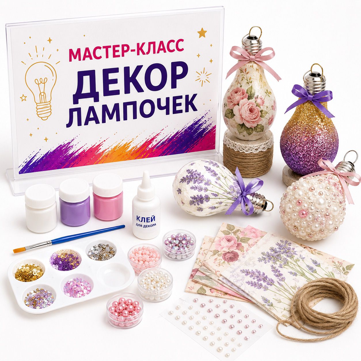 Мастер-класс Декор Лампочек Мастер-класс Декор Лампочек